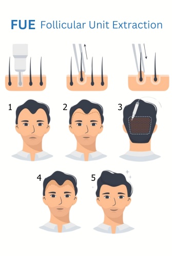 FUE hair transplant, DHI technique