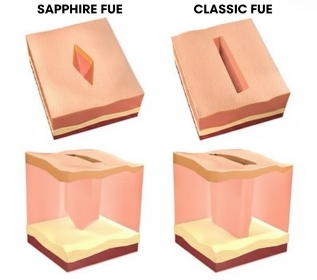 How is the Sapphire FUE Blade Different from a Standard FUE Blade?